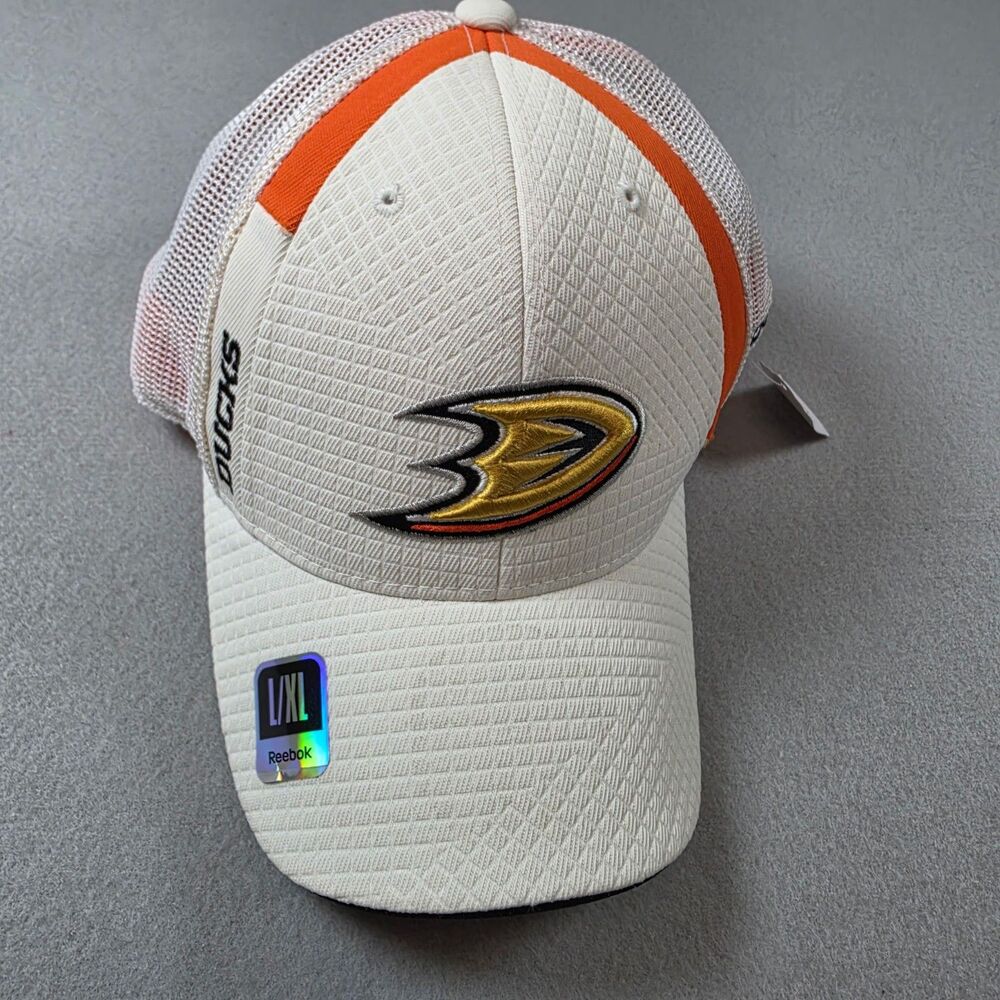 Reebok Anaheim Ducks NHL Trucker Hat – White & Orange